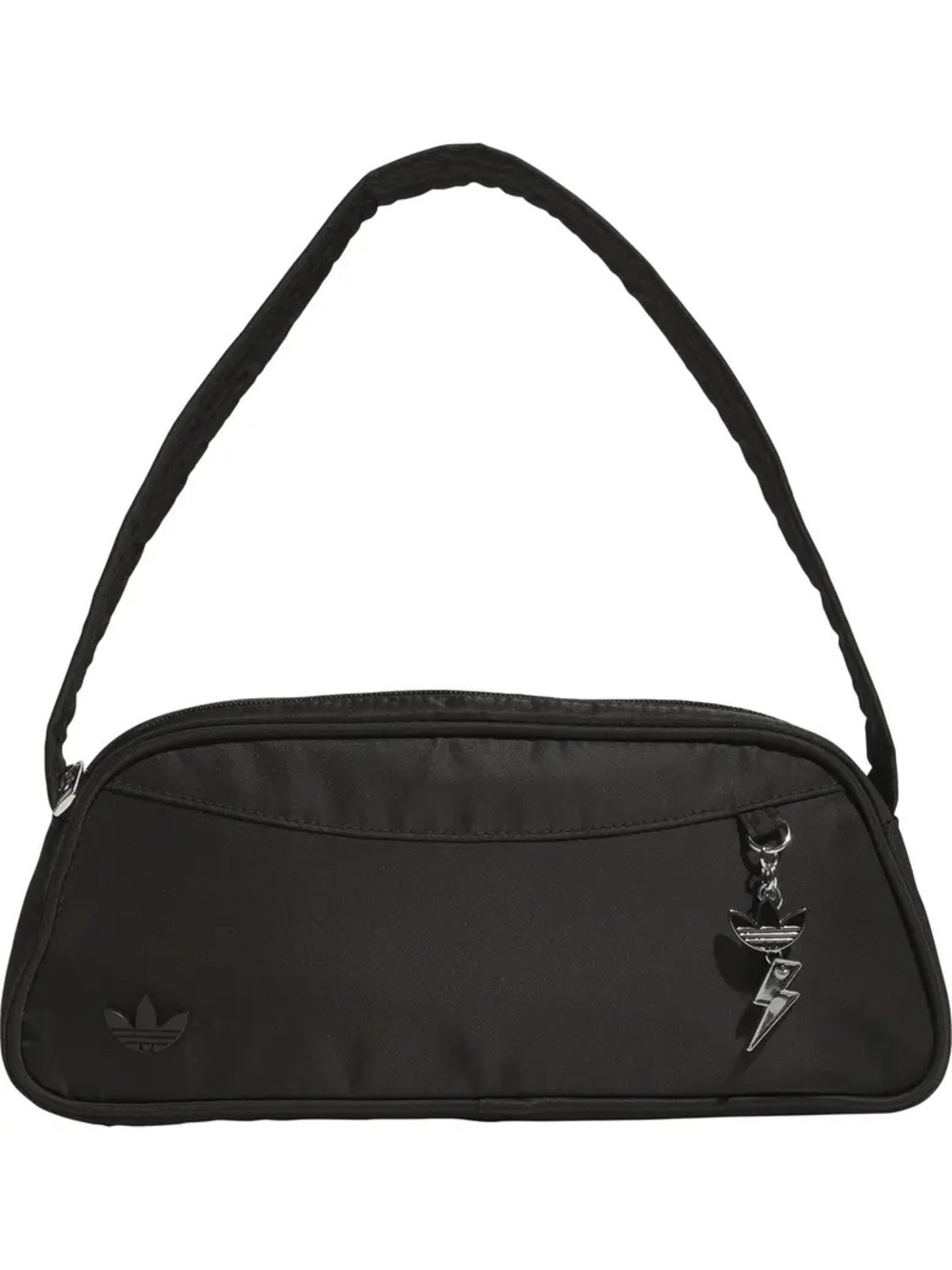 adidas Black Shoulder Baguette Bag with Trefoil Charm - Picture 1 of 4